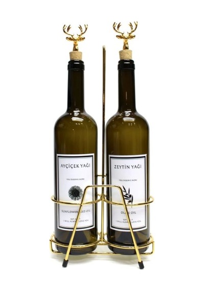 2 Adet Geyik Mantar Tıpalı 750 Ml Yağlık Ve Alın Renk Stant Çok Renkli