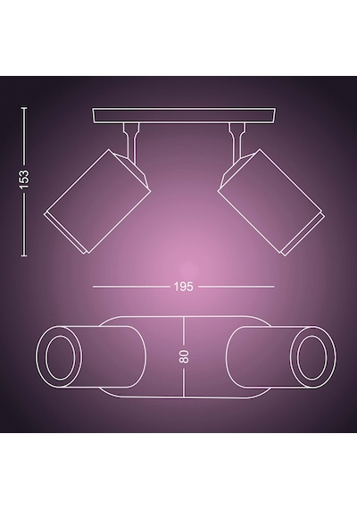 Philips Hue WCA Fugato Akıllı Led Spot Lamba 2x5.7W (Siyah)