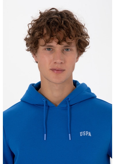 U.S. Polo Assn. Erkek Regular Fit Kapüşonlu Şardonlu Saks Basic Sweatshirt 50315582-VR032