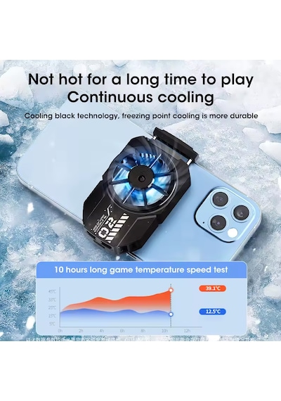 Gaming Cep Telefon Hava Soğutma Fanı Metal Radyatör Soğutucu Mavi