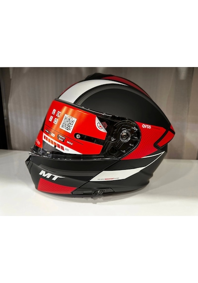 Kask Mt Genesis Sv Cave A5 Çene Açılır Motosiklet Kaskı Mat Siyah - Kırmızı