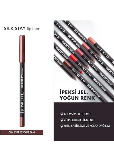 Silk Lipliner Suya Dayanıklı İpeksi Dudak Kalemi - 09 Espresso 0