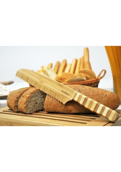 Bambum 33 CM Bambu Tırtıklı Ekmek Kek Bıçağı Bbbct08