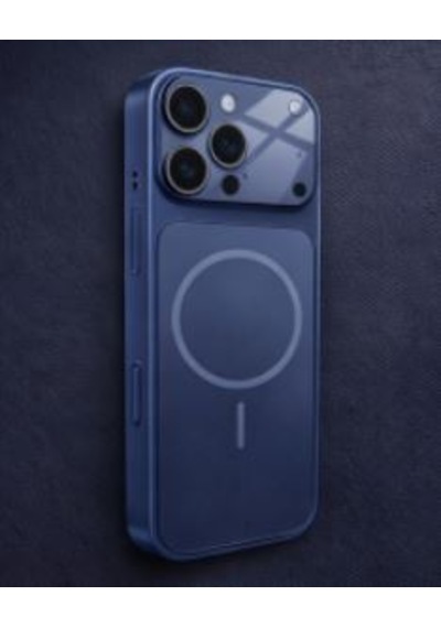 Ag Glass Apple Uyumlu iPhone 16 Pro Max Telefon Kılıfı Mavi