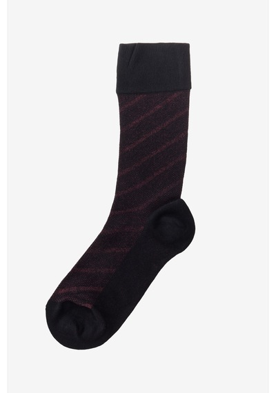 AC&Co / Altınyıldız Classics Erkek Sıyah-bordo Desenli Bambu Tekli Çorap Sıyah-bordo