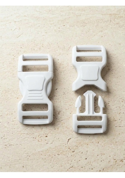 Plastik Kilitli Klips Toka 3d Baskı - Kedi Köpek Tasması Ve Çanta Kayış Tokası Beyaz