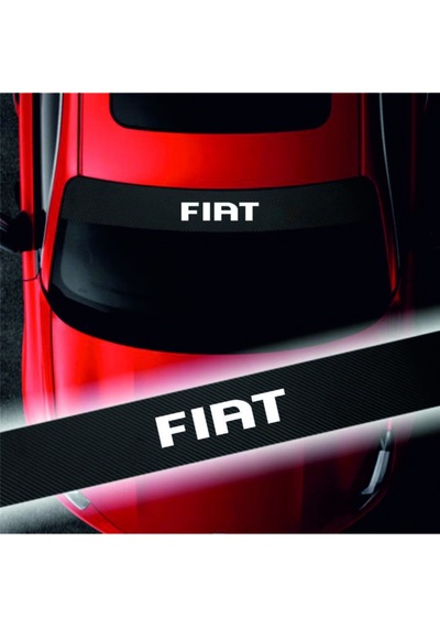 Fiat Linea İçin Uyumlu Aksesuar Oto Ön Cam Sticker Karbon Beyaz 150 20 Cm