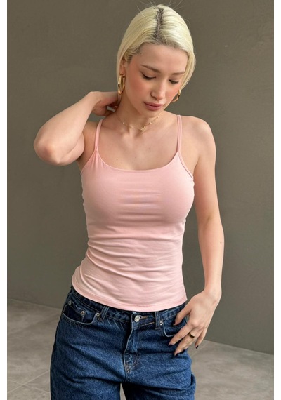 Madmext Pembe Ayarlanabilir Kopçalı Askı Kadın Atlet Mg2676 Pembe