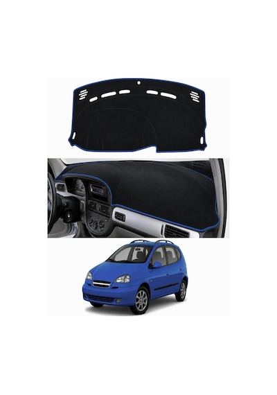 Chevrolet - Rezzo 2000-2011 Uyumlu Torpido Koruma Kılıfı - Mavi Şeritli