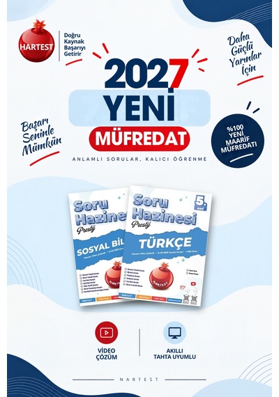 Nartest Yayınevi 2027 5. Sınıf Sosyal Bilgiler + Türkçe Yeni Müfredat Bağlam Temelli Soru Hazinesi Seti 2 Kitap