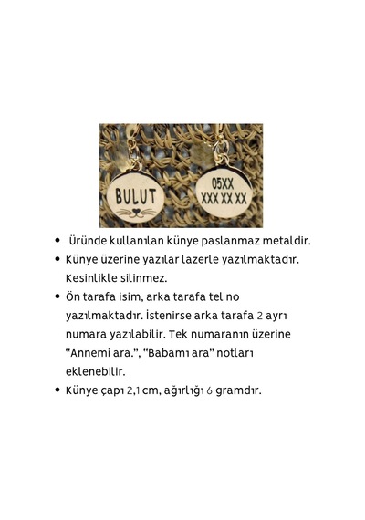Caramelos Güvenlik Kilitli Kedi Tasması, Isimli Kedi Tasması, Kedi Isimlik, Kedi Künyesi, Safety Click Mavi 3-stand Diğer