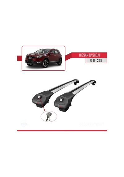 Nissan Qashqai 2010-2014 Arası İle Uyumlu Ace-1 Ara Atkı Tavan Barı Gri