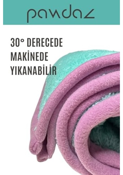 Çift Katlı, Yıkanabilir Kedi Ve Köpek Battaniyesi, Evcil Hayvan Örtüsü Mint, Medium Acı Kahve - Pembe