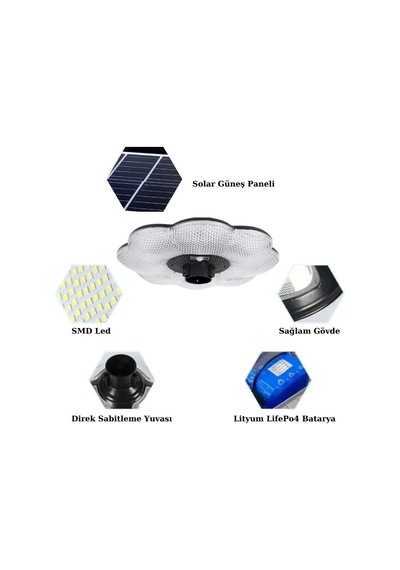 Forlife 200Watt Güneş Enerjili Solar Çiçek Sokak Armatürü