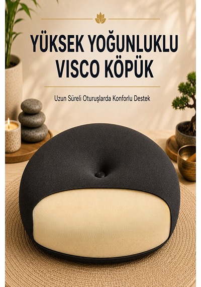 Ergonomik Meditasyon Minderi Yoga Ve Meditasyon İçin Doğru Oturuş, Uzun Süreli Konfor Siyah
