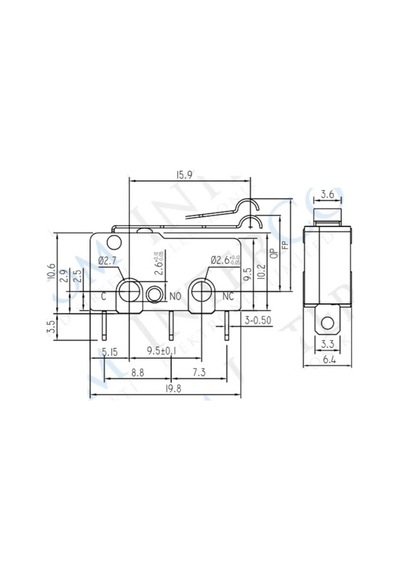 Ic-163-4 Kısa Kancalı Paletli Micro Switch Lehim Bacak