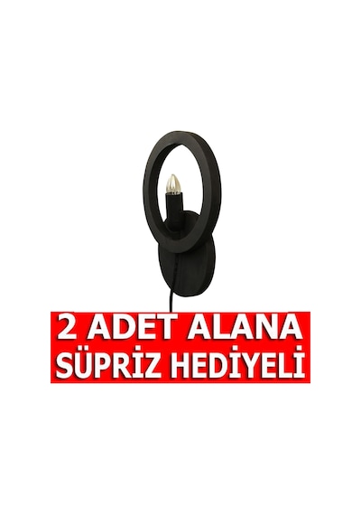 Bundera Moon Ahşap Aplik Duvar Lambası Cafe Otel Restourant İçin Kahverengi