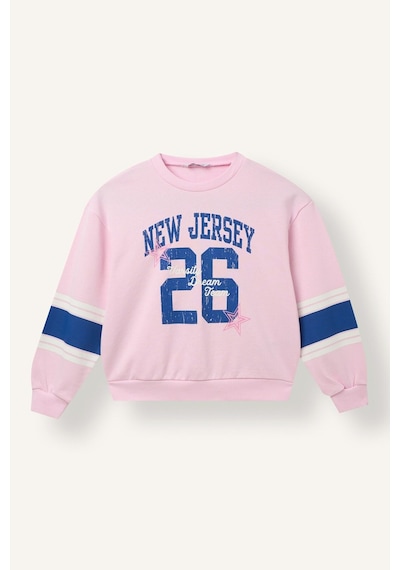 Defacto Regular Fıt Bisiklet Yaka Slogan Baskılı Sweatshirt Kız Çocuk I7532a826aupn633 Pembe-pn633