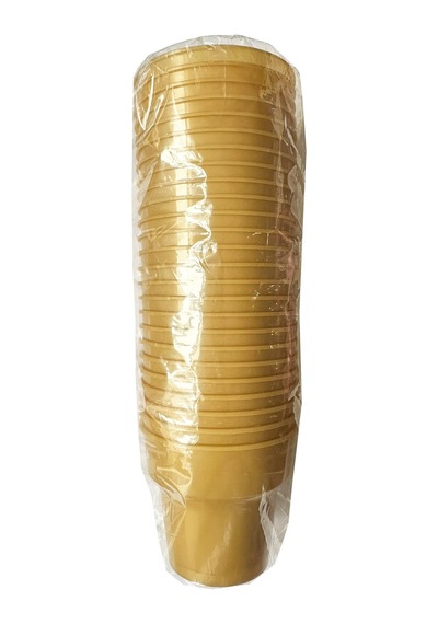 Omeyva Renkli Sert Mika Plastik Kristal Bardak - Altın - 6 Oz / 180 Cc - 250 Adet Çok Renkli