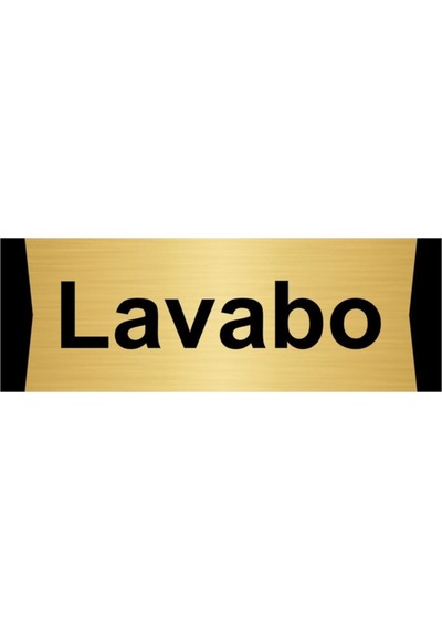 Lavabo 10x20cm Altın Renk Metal Yönlendirme Levhası