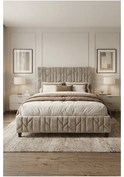 Hestia Çift Kişilik Sandıklı Baza Başlık Seti 160 x 200