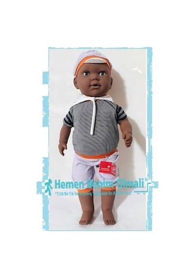 Şok Tarık Oyuncak Büyükboy 60 Cm Türkçe Konuşan Et Bebek Videolu Zenci Esmer