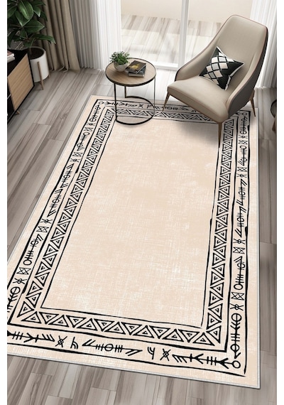 West Home Dijital Baskı Yıkanabilir Kaymaz Taban Leke Tutmaz Bej Mutfak Halısı Salon Halısı Ve Yolluk Wh 440 Beige