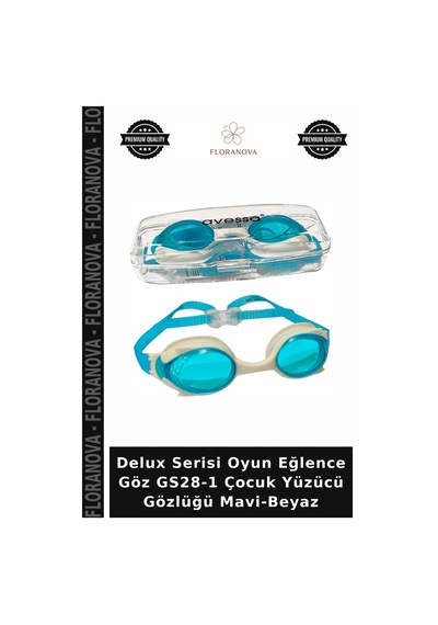 Delux Serisi Oyun Eğlence Göz Gs28-1 Çocuk Yüzücü Gözlüğü Mavi-beyaz Mavi - Beyaz