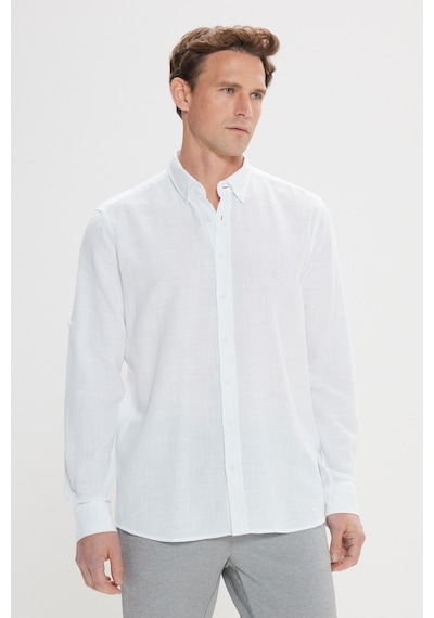 AC&Co / Altınyıldız Classics Erkek Beyaz Slim Fit Dar Kesim %100 Pamuk Düğmeli Yaka Gömlek Beyaz AC&Co / Altınyıldız Classics Erkek Beyaz Slim Fit Dar Kesim %100 Pamuk Düğmeli Yaka Gömlek Beyaz