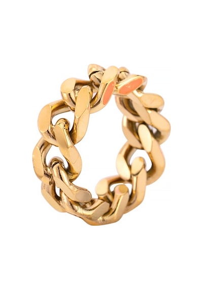 Chavin Parlak Gold Zincir Dizayn Erkek Bayan Çelik Yüzük Ek50Sr Altın Chavin Parlak Gold Zincir Dizayn Erkek Bayan Çelik Yüzük Ek50Sr Altın
