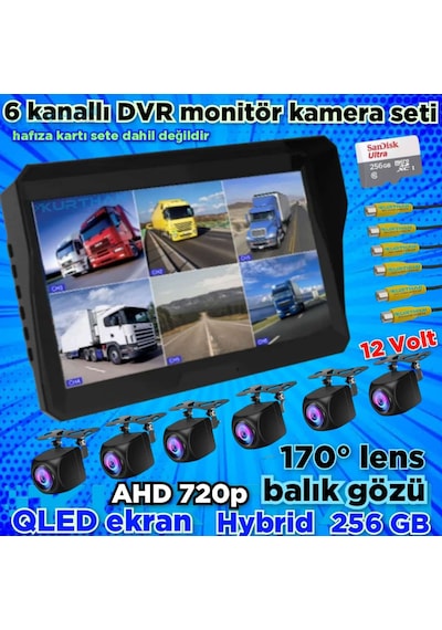 6 Ad 170 Derece Balık Gözü Lens Ahd 720p Kamera Qled 10'' Ekran