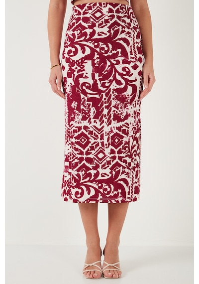 Lela Slim Fit Ip Askılı Yırtmaçlı Midi Alt-Üst Bayan Takım 5865726 Mürdüm