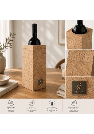 Nida Collection Şaraplık Dekoratif Şarap Şişesi Standı