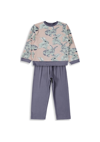 Dorka Golsut Süpersoft Desenli 3-11 Yaş Pijama Takımı - Pudra