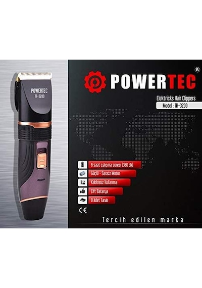 Powertec 6935016800808 Tr-3200 Traş Makinası