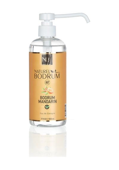 Bodrum Mandarin Mandalina Kolonyası 500 Ml Pompalı Sprey Başlıklı 6'lı Paket 80 Kurumsal Eko Paket