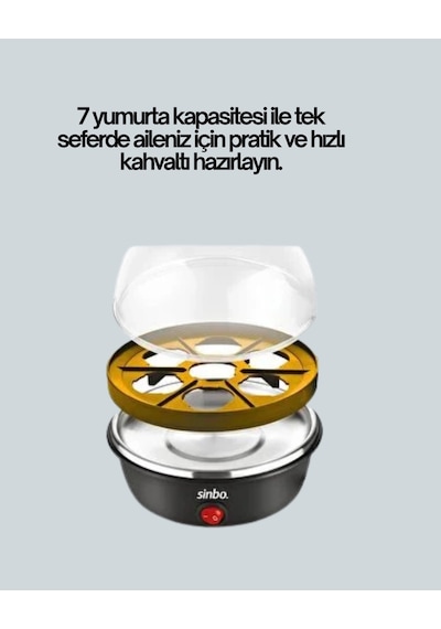 7 Yumurta Kapasiteli Yumurta Pişirme Makinesi Rafadan Orta Ve Katı