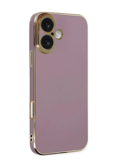 Apple Uyumlu  iPhone 16 Kılıf Volet Silikon Mor