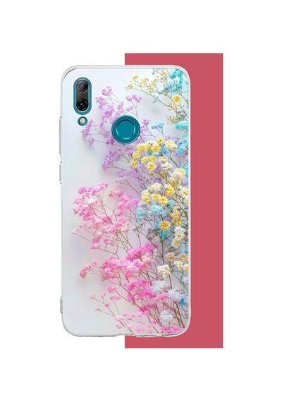 Huawei P Smart 2019 Uyumlu Renkli Çiçek Baskılı Silikon Kılıf