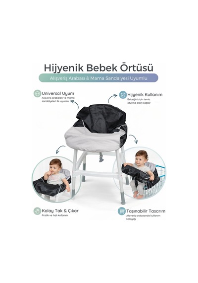Universal Hijyenik Bebek Örtüsü - Alışveriş Arabası Ve Mama Sandalyesi Koruyucu