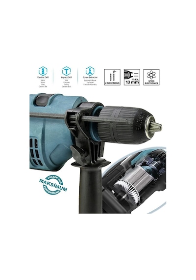 Prohummer Ph016 Elektrikli 13mm Darbeli Matkap Mavi