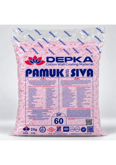 Depka Pamuk Sıva Dp60 2 Kg 7-8 M² İpek Sıva Alternatifi Isı Ve Ses Yalıtımlı Dekoratif Sıva