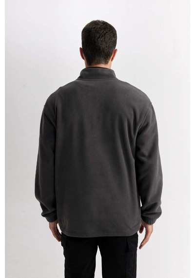 DeFacto Relax Fit Dik Yaka Fermuarlı Polar Sweatshirt D2688AX24AUAR9