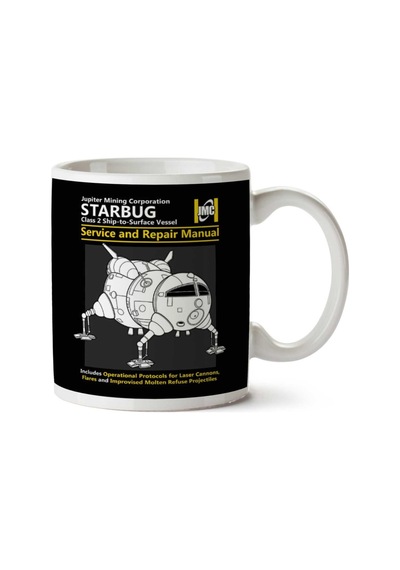 Kırmızı Cüce Starbug Servis Ve Onarım Kılavuzu İki Tarafı Baskılı Kupa Bardak