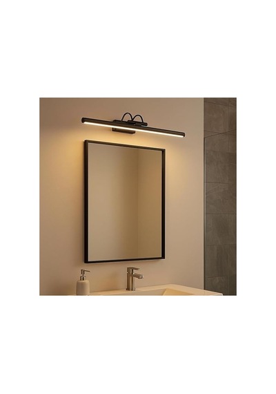Flüt Aplik / 45cm / Şarjlı Led Aplik / Type-c Usb Kablosuz Duvar Lambası 8w Gün Işığı 3000k Siyah Kasa