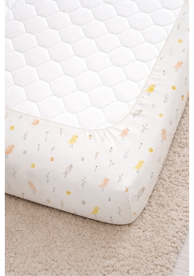 %100 Pamuk Lastikli Bebek Çarşafı + Yastık Kılıfı Park Yatak 60x120 70x110 70x120 Uyumlu Kuş