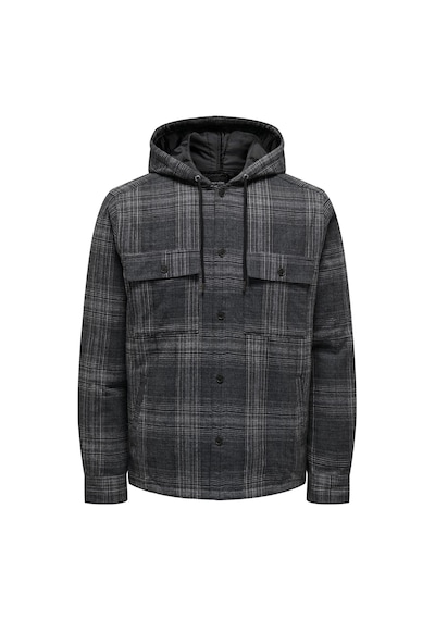 Only & Sons Only&sons Erkek Kapüşonlu Kışlık Gömlek 22027324 Siyah