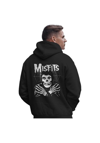 Sevbano Misfits Rock Metal Müzik Grubu Baskılı Unisex Oversize Premium Ka Siyah