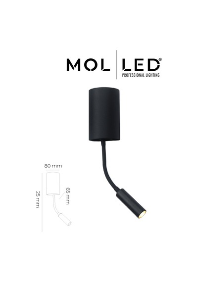 Molled Aura Serisi Siyah Okuma Lambalı Dekoratif Gu10 Duylu Aplik - Mol8117