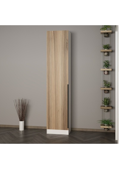 Minar Kale 210 Cm 1 Kapaklı 1b Raf Portmanto Beyaz Dore Plus